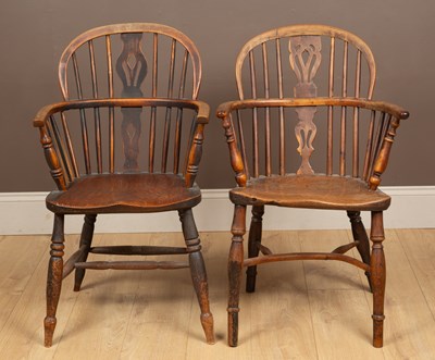 Lot 1049 - Two low-backed Windsor chairs