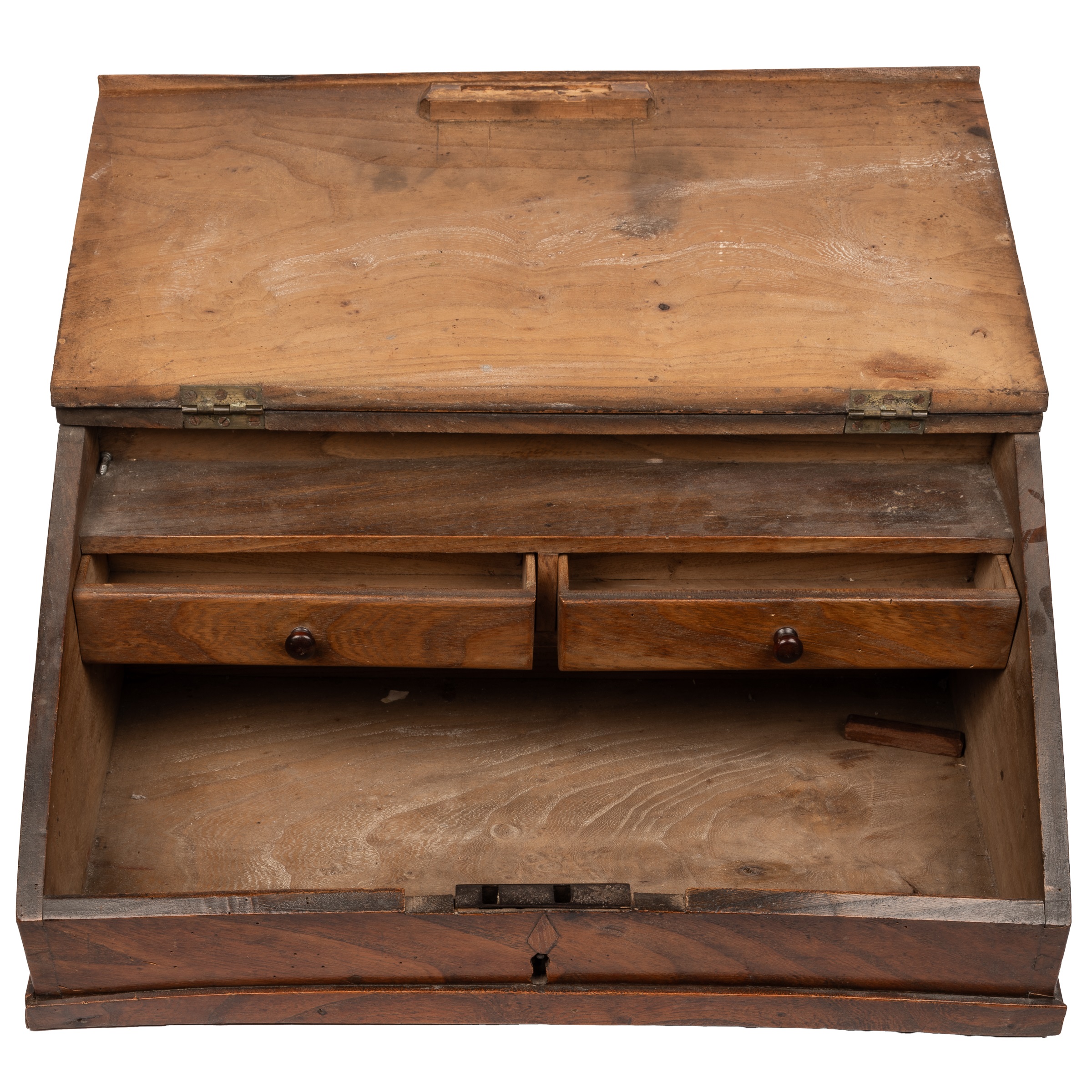 Lot 1074 A elm wood tabletop writing desk