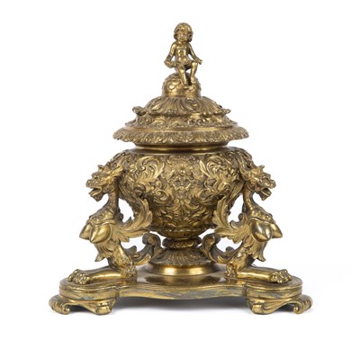 Lot 236 - Antonio Pandiani (1838-1928), A 19th century ormolu ink well