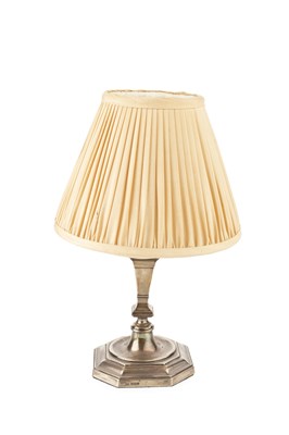 Lot 925 - A George V silver table lamp, with knopped and...