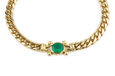 Lot 314 - An 18ct gold and emerald necklace by Theo...