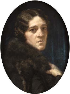 Lot 363 - Luigi Amato (1898-1961) Lady with fur collar,...