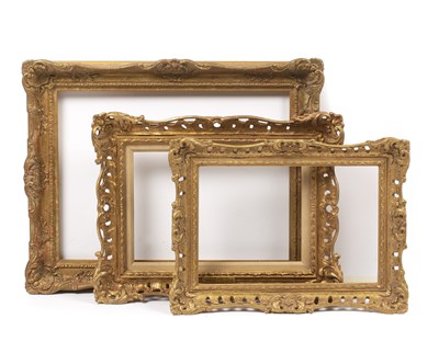 Lot 457 - An 18th century style gilt frame of swept and...