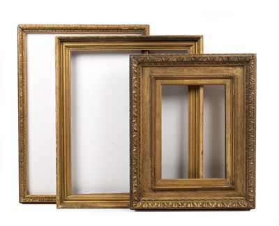 Lot 452 - A late 19th century gilded oak frame, the...