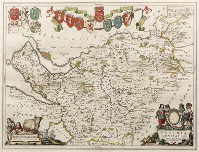 Lot 36 - Joan Blaeu Map of Lincoln, hand-coloured...