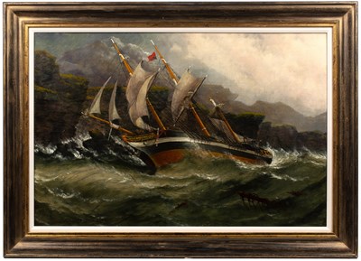 Lot 349 - Stuart Henry Bell (1823-1896) A ship in full...