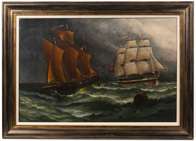 Lot 349 - Stuart Henry Bell (1823-1896) A ship in full...