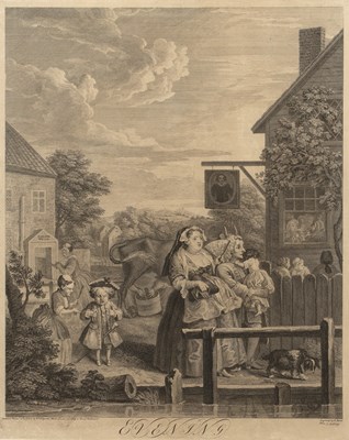 Lot 39 - William Hogarth 'Morning' and 'Evening', a...