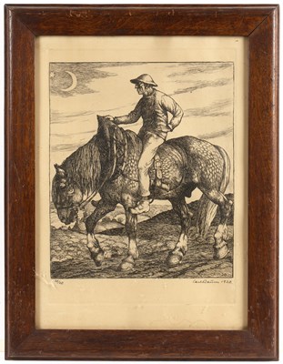 Lot 41 - Carl Braun (1892-1966) Peasant on horseback,...
