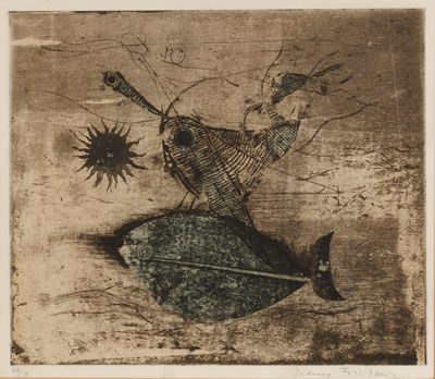 Lot 44 - Johnny Friedlaender (1912-1992) Fishes, pencil...