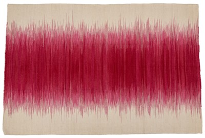 Lot 156 - A hand-woven pink and white Indian Kilim
