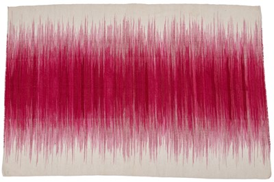 Lot 110 - A hand-woven pink and white Indian Kilim
