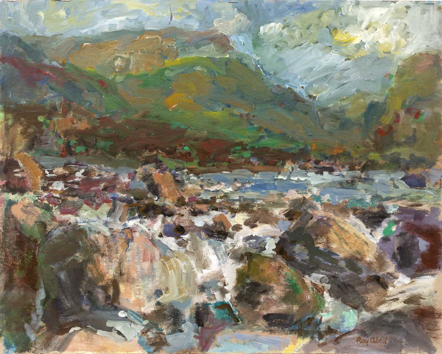 Lot 41 - Roy Abell (b. 1931) 'Stream at Llanberis',...
