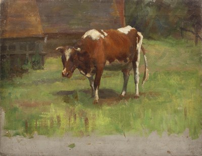 Lot 376 - Andrew Douglas (1870-1935) An Ayrshire Cow,...