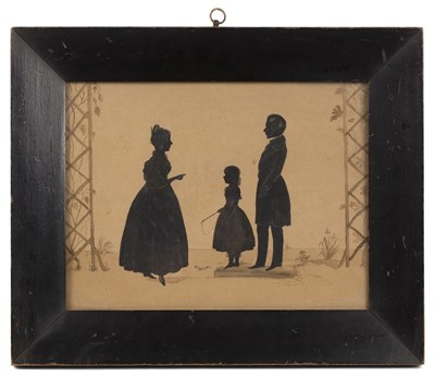 Lot 77 - A 19th century silhouette painted with a...
