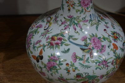 Lot 84 - Canton porcelain polychrome bottle vase...