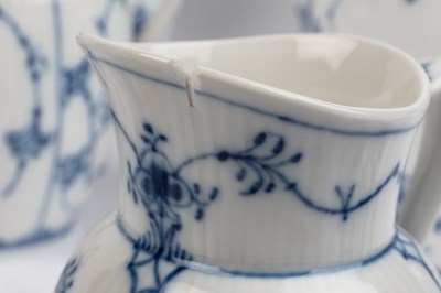 Lot 437 - An extensive Royal Copenhagen fluted half lace tea service