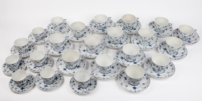 Lot 437 - An extensive Royal Copenhagen fluted half lace tea service