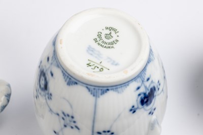 Lot 437 - An extensive Royal Copenhagen fluted half lace tea service