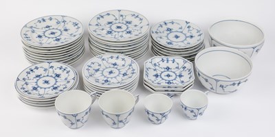 Lot 437 - An extensive Royal Copenhagen fluted half lace tea service