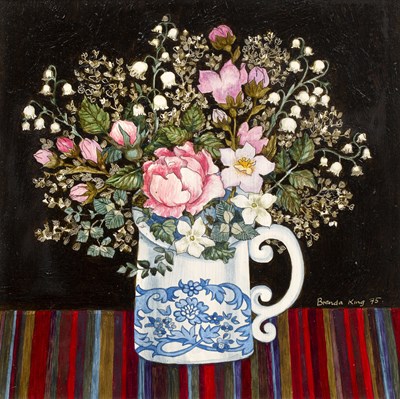 Lot 320 - Brenda King (1934-2011) 'Pink Rose', signed...