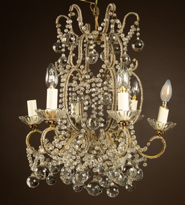 Lot 259 - A Regency style glass six-branch chandelier