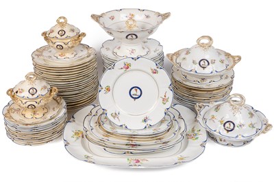 Lot 513 - A 19th century Staffordshire bone china part dinner service