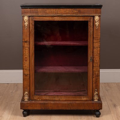 Lot 360 - A Victorian walnut pier cabinet