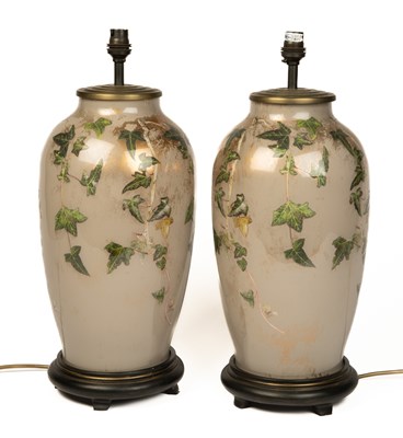 Lot 188 - A pair of hand-blown studio glass table lamps by Jenny Worrall