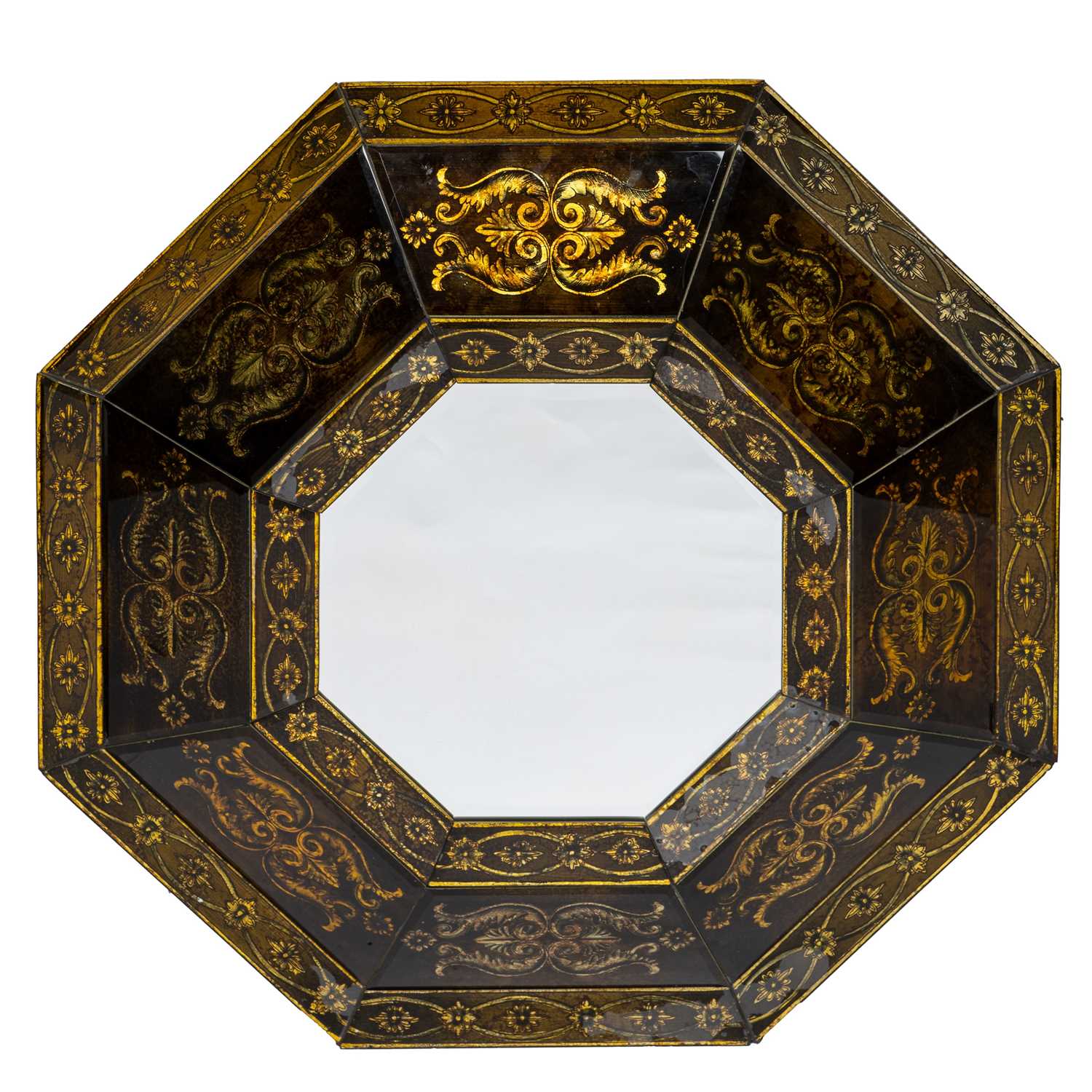Lot 1092 - A Venitian Baroque octagonal cushion mirror