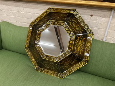 Lot 1092 - A Venitian Baroque octagonal cushion mirror