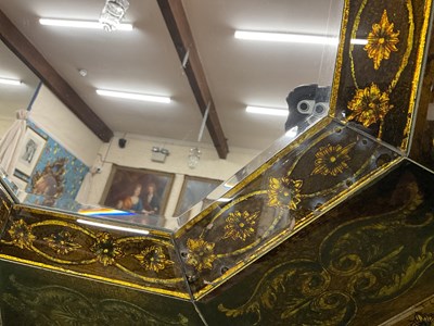 Lot 1092 - A Venitian Baroque octagonal cushion mirror
