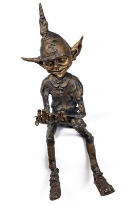 Lot 1268 - A bronze pixie sculpture