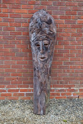 Lot 1206 - A large tribal style carved mask