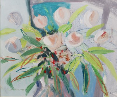 Lot 441 - Irene Lesley Main (b.1959) Tulips in the...