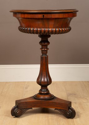 Lot 488 - A rosewood teapoy