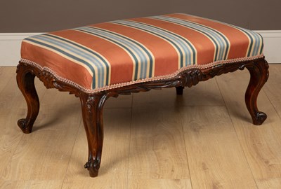 Lot 470 - A rosewood framed stool