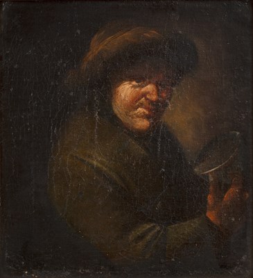 Lot 488 - Circle of David Teniers Peasant with ale jug,...