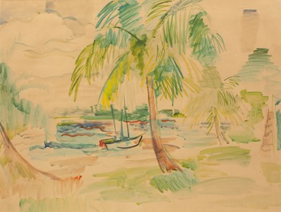 Lot 405 - Attributed to Raoul Dufy (1877-1953) Sail...