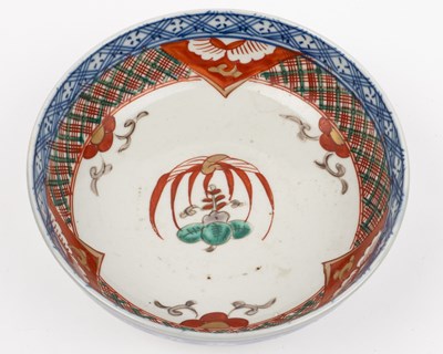 Lot 47 - Two similar Imari chargers together with three further items of Imari porcelain