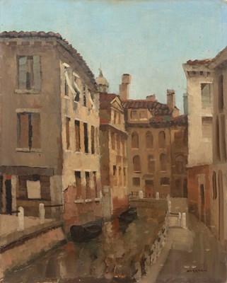 Lot 95 - Harold Workman (1897-1975) A Venetian canal,...