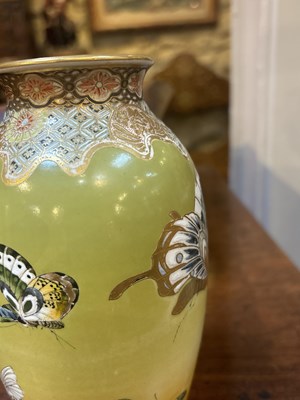 Lot 25 - A pair of Japanese Meiji Satsuma porcelain...