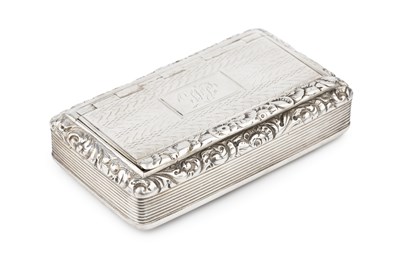 Lot 642 - A George IV silver rectangular snuff box,...