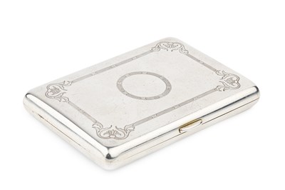 Lot 646 - An Edwardian silver rectangular card case,...