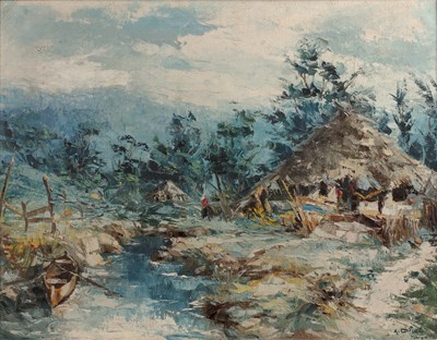 Lot 127A - A Chitzah (Sic) 'Landscape', oil on canvas,...