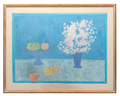 Lot 100 - Bernard Myers (British 1925-2007), still life with fruit and flowers