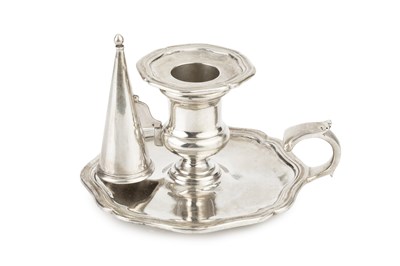 Lot 680 - A William IV silver small chamberstick, with...