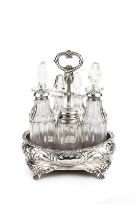 Lot 689 - An early Victorian silver condiment stand, of...