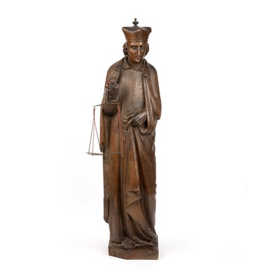 Lot 6 - A early 19th century carved oak figure of a...