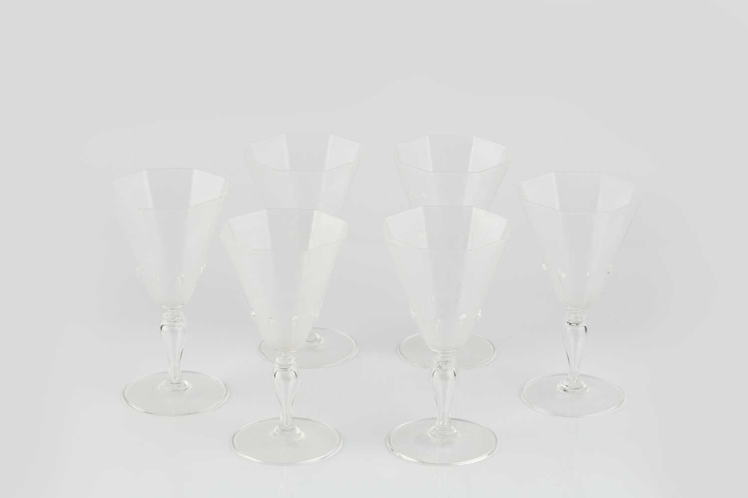 Lot 763 - Murano A set of six Salviati wine glasses...